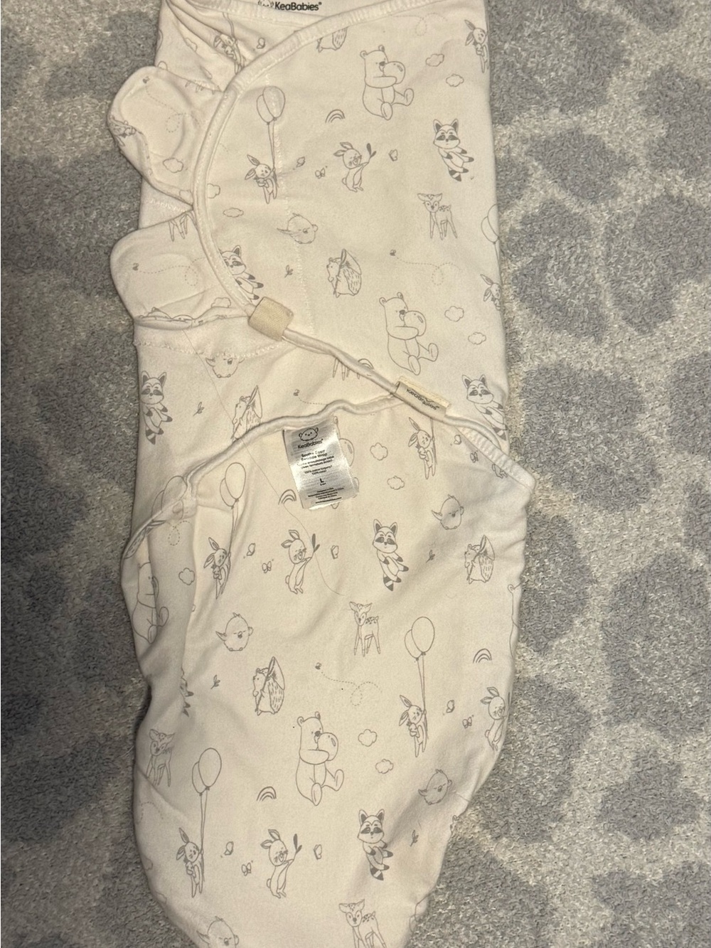 KeaBabies Winnie The Pooh Soothe Swaddle - size Large 3-6 month